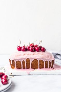 Orange Blossom Pound Cake with Cherry Glaze Tea Cakes, Sweet Cherries, Orange Cake, Cherry Glaze, Savoury Cake