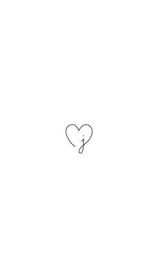 a black and white drawing of a heart with the letter j on it's side