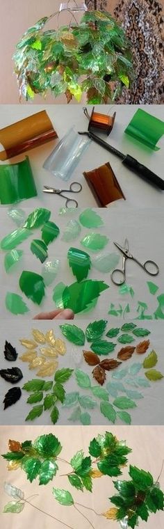 the process of making glass leaves is shown here