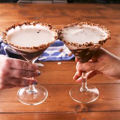 Coconut, chocolate, and almonds make this cocktail absolutely divine. This is the grown up version of our favorite tropical cocktail. Serve it alongside our Almond Joy Cheesecake! Get the recipe at Delish.com. #delish #easy #recipe #almondjoy #martini #cocktails #alcohol #chocolate #candy #almond Martini Recipes, Drinking, Martinis, Alcohol Drink Recipes, Smoothies, Almond Joy Martini Recipe, Mimosa Recipe