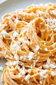 pasta with cheese and parmesan on a plate