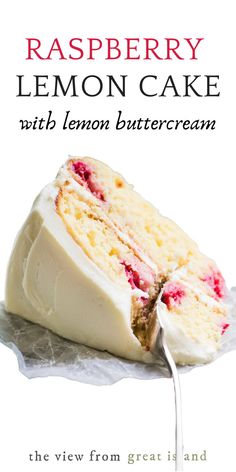 the cover of raspberry lemon cake with lemon buttercream