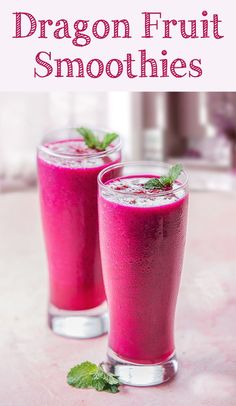 Lemon Pear Dragon Fruit Smoothies is delicious, refreshing and eye-catching healthy drinks. Make this recipe for perfect texture, not too thick and not too runny. Smoothie Recipes, Clean Eating Snacks, Dragon Fruit Smoothie, Mango Smoothie, Dragon Fruit Milkshake, Fruit Smoothies