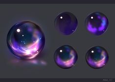some bubbles with different colors and shapes