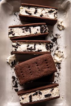 ice cream sandwiches are arranged on a plate