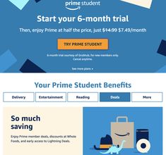 the amazon prime student trial is now available