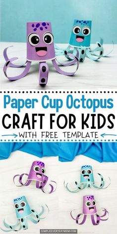 Kids can bring this wonder to life with a fun and engaging paper cup octopus craft for kids! Continue the adventure under the sea with some more octopus activities kids will love. Not only are they fun and entertaining, but they’re also filled with educational benefits for your growing kiddos. Try all our Ocean Crafts for Kids and Sea Creature Crafts as a summer craft for kids.