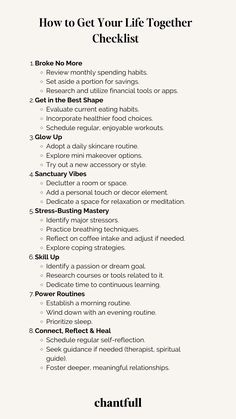 How To Get Your Life Together: A Comprehensive Guide+Checklist