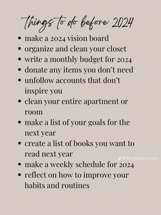 things to do before 2024 Ideas, Personal Development, Study Tips, Self Care Bullet Journal, Yearly Goals, Career Goals