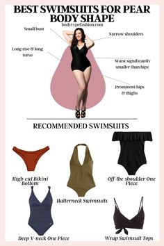 High-cut bikini bottoms elongate the legs and create the illusion of longer, leaner proportions, complementing the narrower upper body of pear-shaped figures.