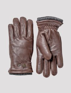 HESTRA UTSJO SPORT GLOVES (DEERSKIN) - ESPRESSO BROWN. #hestra Sweden, Gloves, Leather, Leather Glove, Leather Gloves, Hestra Gloves, Gant, Black Gloves, Reindeer Leather
