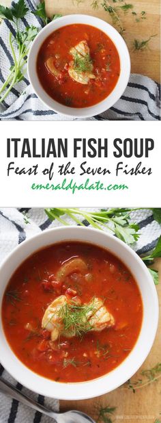 This Italian fish soup is a great course for the traditional Feast of the Seven Fishes holiday meal. It's easy, healthy, and comforting! Dinner Recipes, Seafood Recipes, Chilis, Soup Recipes, Italian Fish Soup Recipe, Vegetarian Italian