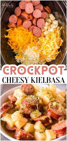crockpot cheesy kielbasa is an easy and delicious side dish
