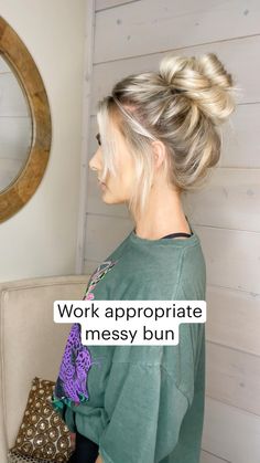 Quick Work Hairstyles, Easy Hairstyles For Work, Hairstyles For Day 2 Hair, Messy Bun For Long Thick Hair, Work Hairstyles, Hair Styles For Dirty Hair Quick, Easy Hairstyles For Thick Hair, Second Day Hairstyles, Easy Messy Bun