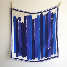Vintage 60's Vera Neumann Silk Scarf / Blue by vintspiration Tela, Vintage Scarf, Scarf Print, Printed Silk Scarf, Silk Scarf, Hand Painted Silk