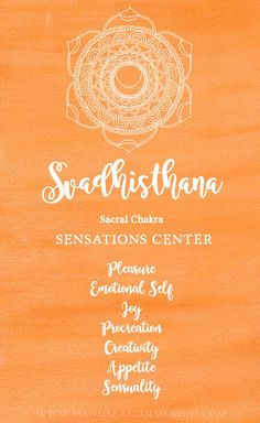 Sacral Chakra - Svadhisthana. This chakra is our Sensations Center. Learn more about this chakra and how you can heal and balance your Sacral Chakra. Avatar, Chakra Symbols