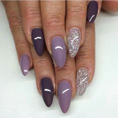 Nails purple almond Fall Nail Colors