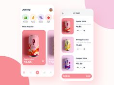 Here's our new #Juiceup #Appdesign concept. Hope you like this. JuiceUp is a #shoppingapp for healthy and fresh fruit juice. You can buy your favorite juice cane with this app. Ui Ux Design, Interface Design, Ux Design, User Interface Design, Ui Design Inspiration