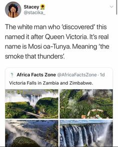 the tweet has been posted to someone who is on twitter about victoria falls