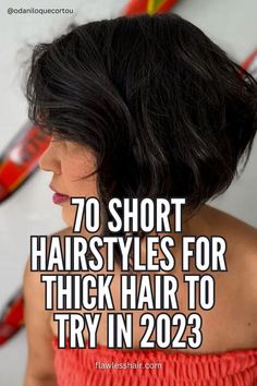 Trendy short hairstyles for thick hair - Find the perfect short haircuts for thick hair with medium length haircuts and stylish short thick hair styles. #ShortHairstylesForThickHair #MediumLengthHaircut #TrendyShortHaircuts #ShortThickHairstyles #StylishShortHaircuts Thick Coarse Hair, Thick Shoulder Length Hair With Layers, Thick Wavy Haircuts, Thick Shoulder Length Hair, Cuts For Thick Hair, Bobs For Thick Hair, Short To Medium Haircuts, Thick Bob Haircut, Thick Short Hair Cuts
