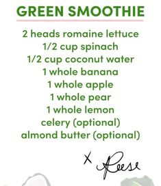a green smoothie recipe with instructions to make it