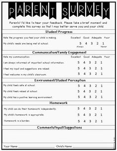 Worksheets, Parent Survey, Parent Teacher Documentation Form, Teacher Evaluation, Teacher Survey