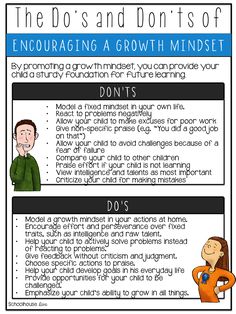 an info sheet describing the benefits of growth minds
