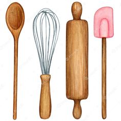 Instagram, Design, Decoupage, Cooking Tools Illustration, Clip Art, Baking Logo, Bakery Logo, Baking Logo Design, Tool Set