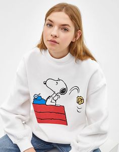 Snoopy Sweater, Snoopy Clothes, Crew Neck Sweatshirt, Sweatshirts Online, Shirt
