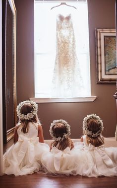 Adorable Flower Girls - we just adore their crowns. Wedding Inspiration, Wedding Dress, Flower Girl Dresses, Flower Girl, Wedding Entourage, Girls Dresses