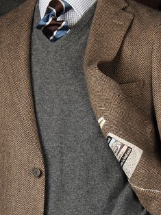 Tweed Blazer, Grey Vest, Men's Style
