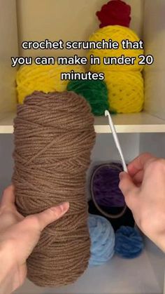 someone is crocheting something that you can make in under 20 minutes