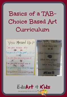a poster with the text basics of a tab - choice based art curriculum