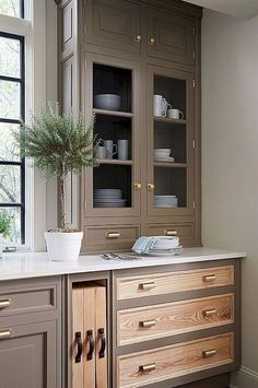Kitchen Cabinet Trends, Kitchen Cabinet Colors, New Kitchen Cabinets, Kitchen Trends, Kitchen Decor, Diy Kitchen Cabinets, Grey Kitchen Cabinets