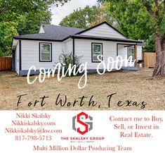 ❣❣ PLEASE SHARE ❣❣ ANNOUNCEMENT ❣❣ 🎉COMING SOON LISTING 🏘!!!! Adorable property in Fort Worth. Be the first ONE to SUBMIT AN OFFER. #comingsoon #comingsoonlisting #realestate #invest #investments #fortworth #theskalskygroup Nikki Skalsky REALTOR® with Keller Williams 817-798-5713 call or text Nikkiskalsky@yahoo.com Nikkiskalsky.com www.shopwithnikki.com Comingsoon, Offer, Coming Soon