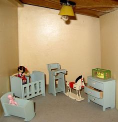 a room with toys and furniture in it