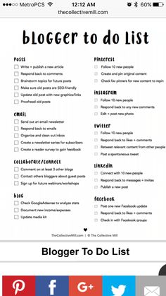 a checklist for bloggers to do list