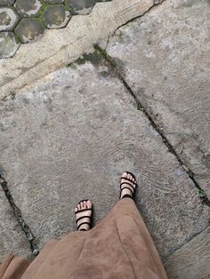 a person with their feet on the ground