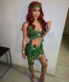 Poison Ivy Costume Black Girl, Poison Ivy Costume Diy, Poison Ivy Halloween Costume, Halloween Costume For Women