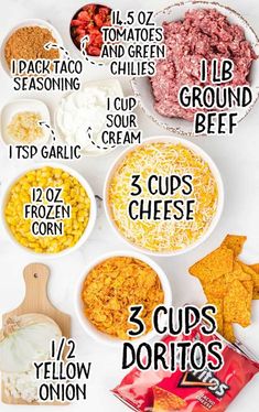 the ingredients for this recipe include corn, carrots, cheese, and other foods
