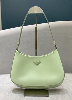 Green Prada Bag, Mint Green Bags, Prada Purses, Trendy Purses, Aesthetic Bags, Authentic Bags, Green Handbag, Girly Bags, Fancy Bags