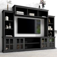 PRICES MAY VARY. 【All-In-One Design】It is a truly all-in-one design, which combines the functions of a TV cabinet, bookshelf, wine cabinet, and display cabinet into a single unit. You can personalize storage solutions by mixing and matching the different modules within the cabinet to create a unique space that reflects personal taste. 【Ample Storage Space to Store】Equipped with its great storage capacity, this wall unit offers various storage options with a 66-inch console, two pier units, and a Storage Cabinets, Tv Stand Set, Tv Console Modern, Tv Cabinets, Tv Stand, Modern Tv Stand, Living Room Entertainment Center