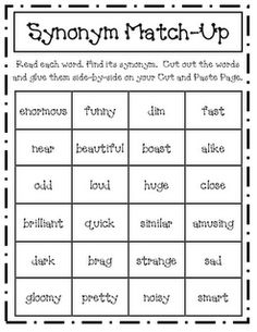 a printable worksheet with the words antony match up