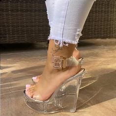 Clear Wedge Sandals