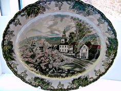 Vintage Johnson Bros England The Friendly Village Oval by mish73, £10.95 England, Cupboard, China Cupboard, Johnson Bros England, Stoneware Dinner Sets, Stoneware Dinnerware Sets