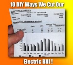 a person holding up a piece of paper with the words electric bill on it