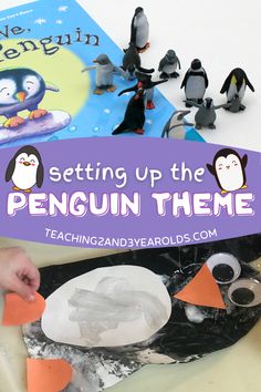 There are so many fun toddler and preschool penguin theme ideas! We not only made penguins, but we also explored them at the light table and the exploration table. We even had fun dancing like penguins! Free printables are included. #printables #winter #penguins #lessonplans #theme #curriculum #preschool #toddlers #classroom #homeschool #teachers #age2 #age3 #teaching2and3yearolds Penguin Classroom Ideas, Preschool Theme Activities, Penguin Theme Preschool, Preschool Kids, Toddler Curriculum