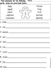 worksheet with words and pictures on it