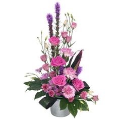 Floral Arrangements with twigs | Picture of Pretty In Pink White Flower Arrangements, Purple Flower Arrangements, Church Flower Arrangements, Flower Show
