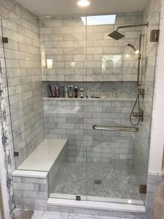 Most Popular Small Bathroom Remodel Ideas on a Budget in 2018 This beautiful look was created with cool colors, and a change of layout. #bathroomremodel #smallbathroom #smallbathroomideas Bath, Bathroom Makeover, Bathroom Remodel Pictures, Bath Remodel, Bathroom Redo